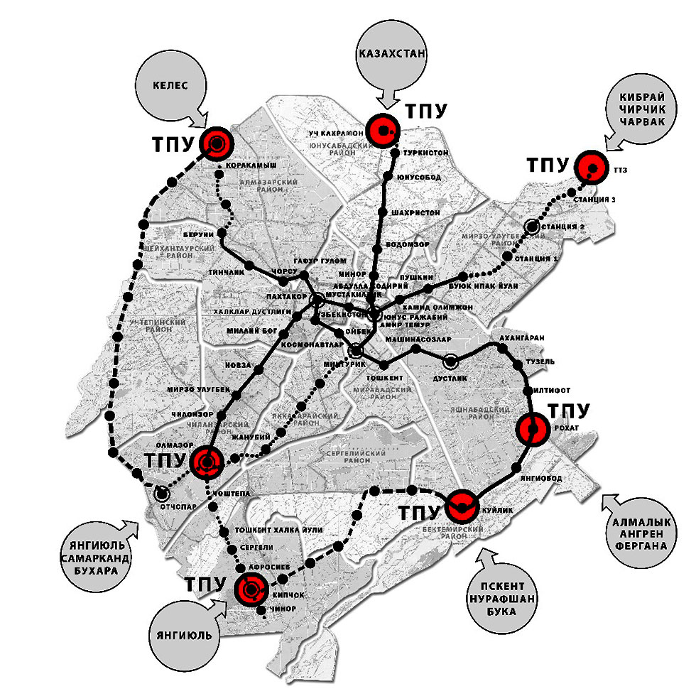 Схема развития метро Ташкента
